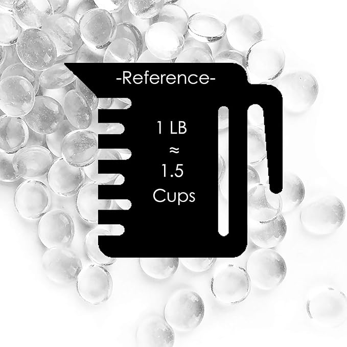 CYS EXCEL Clear Glass Gemstone Beads Vase Fillers Flat Marble Beads Multiple - Image 2
