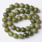 Natural Chinese Green Jade Beads Gemstone Round Loose Beads - Image 5