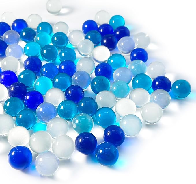 CYS EXCEL Mix Blue Clear Glass Marble Gemstone Vase Filler | Multiple Color by CYSEXCEL%C2%AE