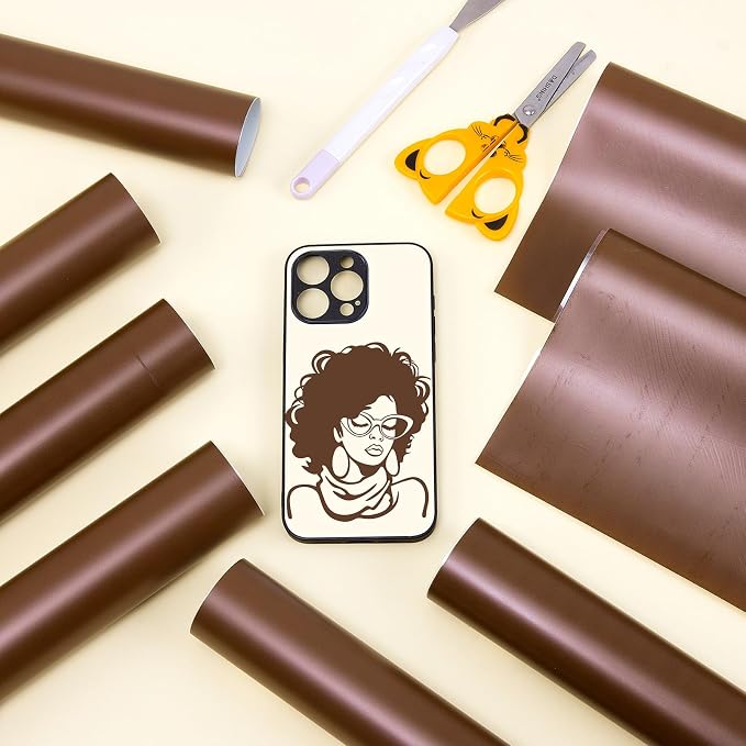 Tintnut Skin Tone Permanent Vinyl 8 Pcs 12x10in Dark Brown Adhesive Vinyl | - Image 7