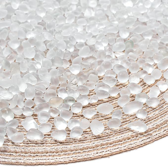 Keedolla 0.9 Lb Clear Frosted Sea Glass Stones Fish Tank Rocks Gravel Aquarium by Keedolla