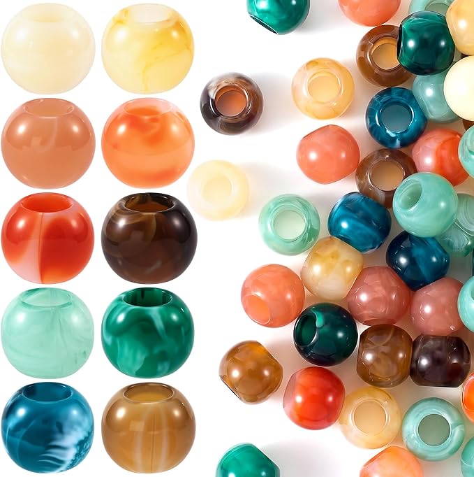 Pndeyo 50pcs Round Acrylic Beads by Pndeyo