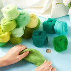 75G Needle Felting Wool Green Wool Roving - Image 3