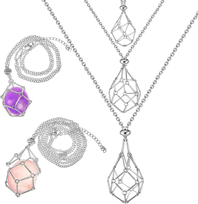 Tondiamo 3 Pcs Adjustable Crystal Necklace Holder, Titanium Alloy Empty Stone by Tondiamo