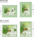 11x14 Picture Frame with Mat for 8x10, Wavy Edge Wooden Real Glass Photo Frame - Image 3