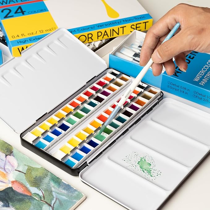 MEEDEN Empty Watercolor Paint Palette: Travel Water Color Palette Tin - Image 6