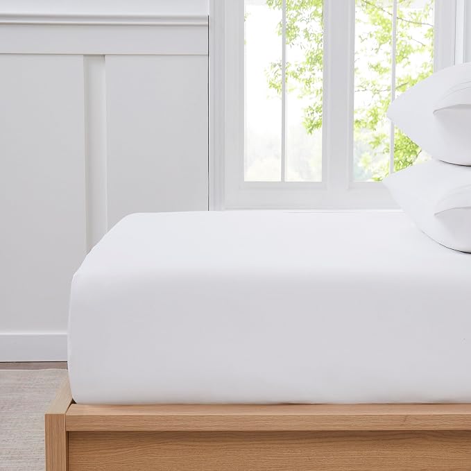 Twin Fitted Sheet Only with Full Elastic & Built in Corner Sheet Straps to - Image 3