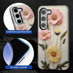 Case for Samsung Galaxy S23 Plus Case, Faux Embroidery Boho Floral Design - Image 2