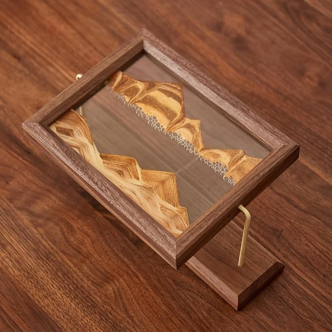 Solid Wood Oasis Mini Art Liquid Motion 360-Degree Rotation, Made of Black - Image 6