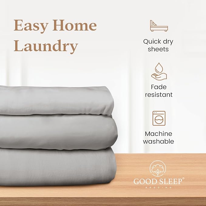 1000 Thread Count Light Gray Full Fitted Sheet 16” Deep Pocket Full Fitted - Image 5