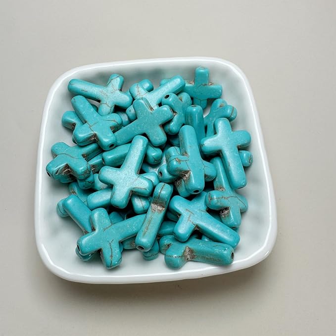 Turquoise Cross Beads for Bracelet Making - Image 5