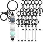 Tondiamo 12 Pcs Beadable Keychains Bars Bulk Blank Beaded Metal Keychain by Tondiamo