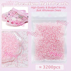 qiipii 3200PCS 4mm Small Light Pink AB Half Round Pearls Gems - Image 2