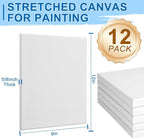 ESRICH Stretched Canvas for Painting, 12 Pack 9x12 Inch Canvas Value Pack - Image 2