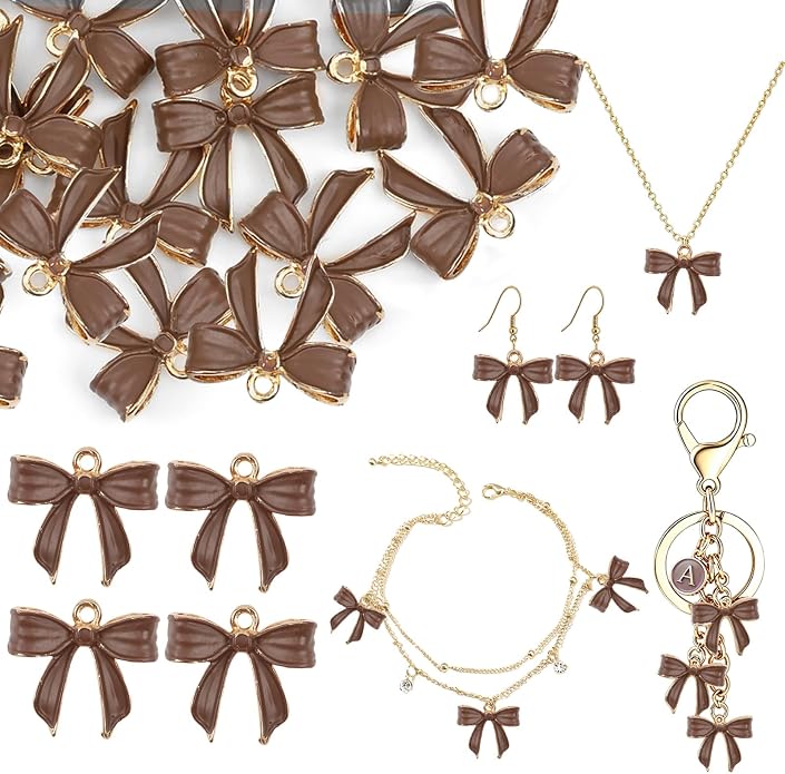 Bow Charms for Bracelet Jewelry Making Cute Bracelet Charms | 18Pcs, Bow Charms by Unknown