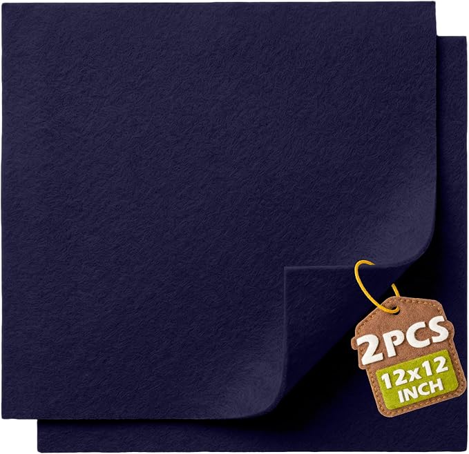 Navy Blue Soft Felt Sheets for Crafts, 1.6mm Thick, Handmade Crafts, DIY by Grainear