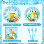 Qyeahkj 100 Pcs Baptism Plates and Napkins, First Holy Communion Party Blue - Image 2