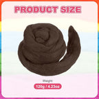 MECCANIXITY Wool Roving Yarn Soft Felting Wool 120g/4.23oz Pure Chunky Roving - Image 2