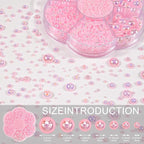 NACHLYNN 6480 Pcs Flat Back Pearl 7 Sizes AB Light Pink Half Round Beads - Image 2