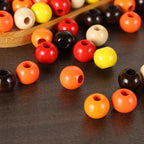 240pcs 16mm Wooden Beads Fall Wood Beads 6 Colors Hole:6mm Round Spacer Beads - Image 5