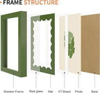 5x7 Picture Frame with Real Glass, Wooden cute 5 x 7 Photo Frame with Wavy Mat - Image 5