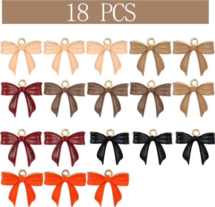 Bow Charms for Bracelet Jewelry Making Cute Bracelet Charms | 18Pcs, Bow Charms - Image 2
