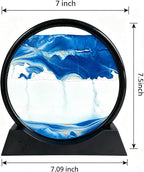 Moving Sand Art Picture- Sand Art Liquid Motion 3D Sandscape, Round Glass Frame - Image 2