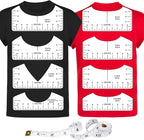 9Pcs Tshirt-Ruler Guide to Center Vinyl, Transparent V-Neck/Round PVC Ruler by TIETOC