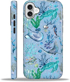 ZHEGAILIAN Case for iPhone 16 Plus, Ocean Stingray Turtle Seahorse Durable by Home