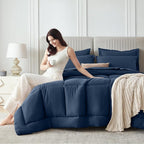 Sasttie Super King Comforter Set, 7 Pieces Extra Large Bed in a Bag, Complete - Image 8