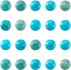 FASHEWELRY 100Pcs Natural Turquoise Cabochons Flat Back Gemstone Cabochons 6mm by FASHEWELRY