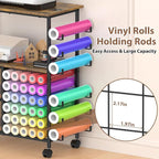 Craft Table Compatible with Cricut Machines Rolling Craft Storage Cart with - Image 3