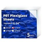 5-Pack of 11×14" x 0.04" PET/Plexiglass Sheets, Transparent Clear Flexible by MorefaLife