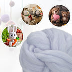 uxcell Needle Felting Wool, 3.5 Oz Nature Fibre Wool Yarn Roving - Image 4