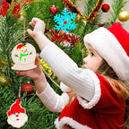 GUDELAK 60PCS DIY Wooden Christmas Ornaments, 12 Styles Christmas Crafts - Image 5