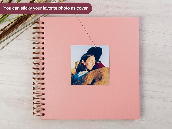 potricher 10 x 10 Inch DIY Scrapbook Photo Album 80 Pages Thick Kraft Blank - Image 2
