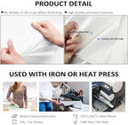 12" x 50 FT White HTV Vinyl Roll Heat Transfer Iron On Vinyl - Image 3