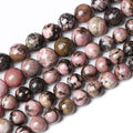 90PCS 8mm Natural Black Lace Rhodonite Beads Healing Power Stones Round Loose by NaturalStoneBeads