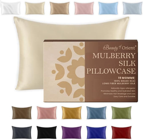100% Pure Mulberry Silk Pillowcase by BeautyofOrient