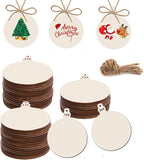 50PCS Unfinished Wood kit with Holes, Wooden Circles by Waeceip