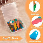 FASHEWELRY 20Pcs Natural Resin Wood Charms 3 Tone Wooden Earring Blanks - Image 2