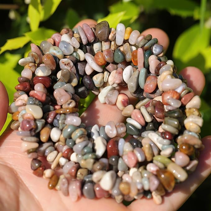 400pcs Natural Chip Stone Beads - Image 5