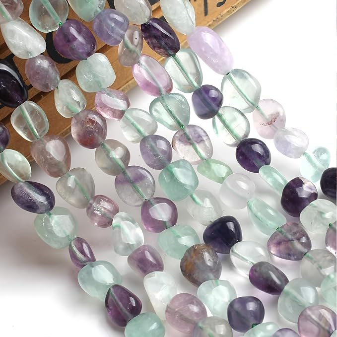 HAAMIIQII Natural Fluorite Crystal Pebble Stone 5-8mm Small Irregular Freeform - Image 4