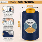 AK TRADING CO. 4-Pack Navy Blue All Purpose Sewing Thread Cones of High Tensile - Image 2