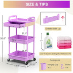 Goovilla 3 Tier Rolling Utility Cart Organizer - Image 4