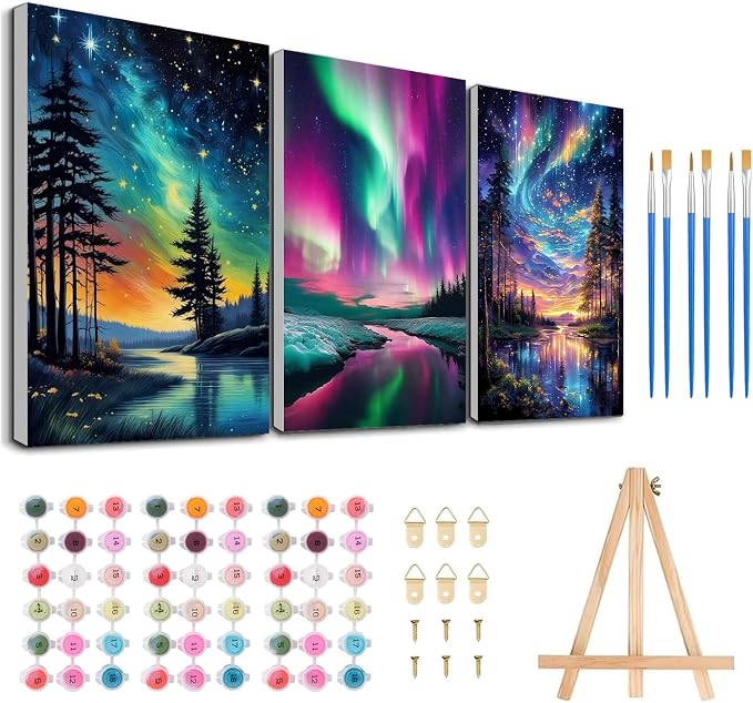 3 Pack Framed Paint by Numbers for Adult by MeothanDiamondPainting