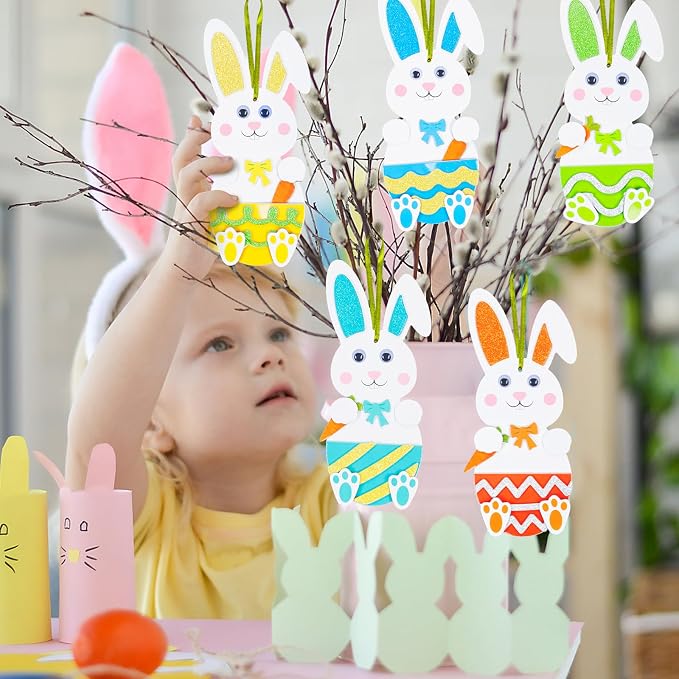 Fennoral 12 Pack Bunny Craft for Kids Make You Own Rabbit Foam Stickers - Image 4