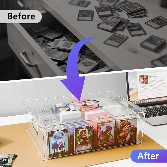 Trading Card Storage Box – Clear Large Card Organizer Holds 6400 Cards - Image 7