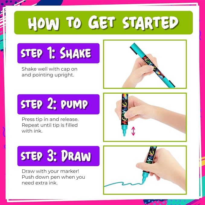 Chalkola 20 Dual Tip Acrylic Paint Markers - Image 8