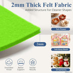 12" x 12" Felt Sheets for Crafts, 2mm Stiff Felt Fabric, Lime Green - Image 2